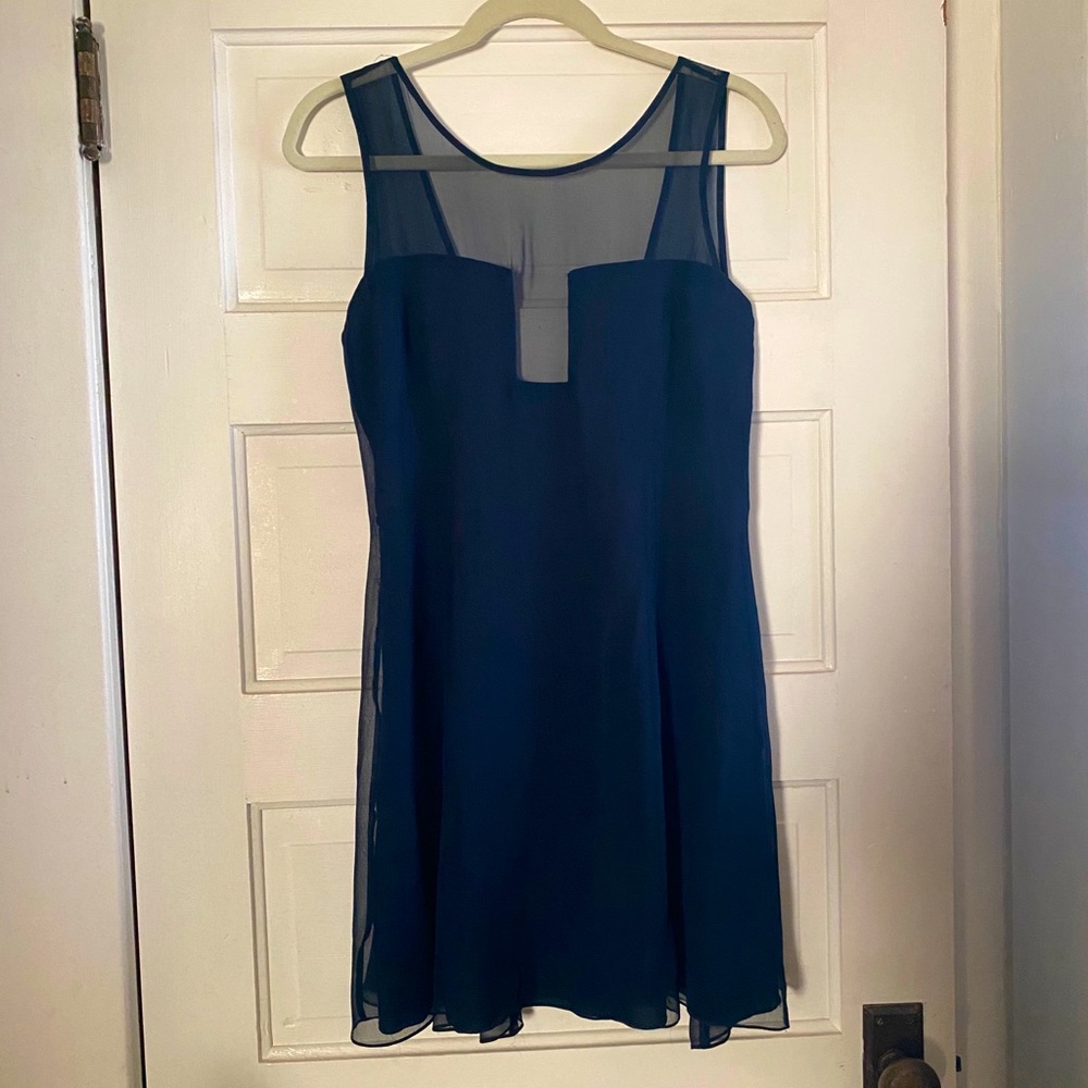 Delicate Mara Hoffman Navy Dress Sheer Overlay